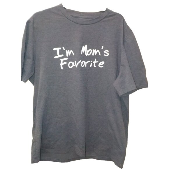 Funny Humorous "I'm Mom's Favorite" Men's 100% Polyester Gray T-Shirt Size 2XL - Picture 1 of 2